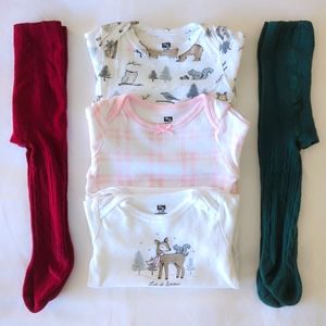 HB lot of 3 winter onesies & 2 tights